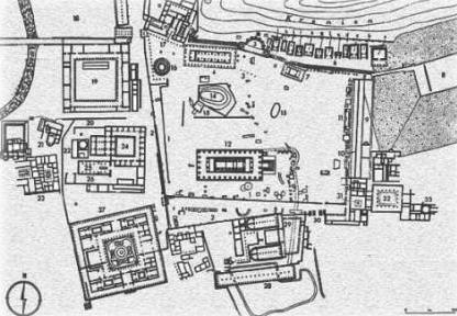 Plano del Santuario de Olimpia.